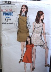 7122 VOGUE 60 TENT DRESS,JUMPER LENGTHS,SHORT PANTS PATTERN 14